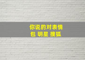 你说的对表情包 明星 搜狐